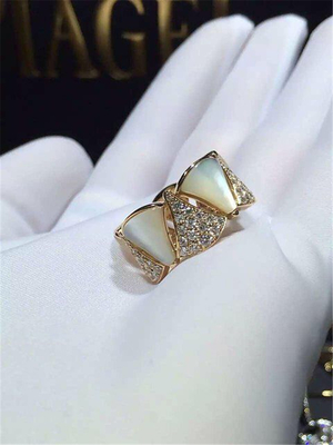 China Luxury jewe factory divas' dream  series ring 18k white gold yellow gold rose gold diamond fritillaria ring supplier