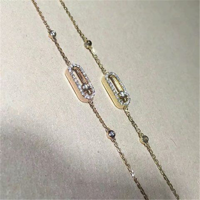 China Luxury jewelry factory Messika diamond bracelet 18k white gold yellow gold rose gold diamond  bracelet supplier