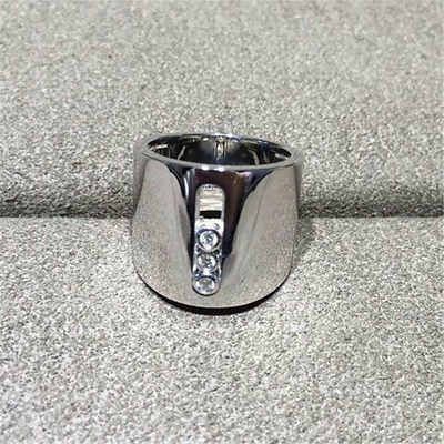 China Luxury jewelry Mk Three drill sliding ring material 18k white gold yellow gold rose gold diamond ring supplier