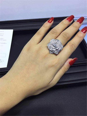China P Rose ring 18k gold  white gold yellow gold rose gold diamond ring Jewelry factory in Shenzhen, China supplier