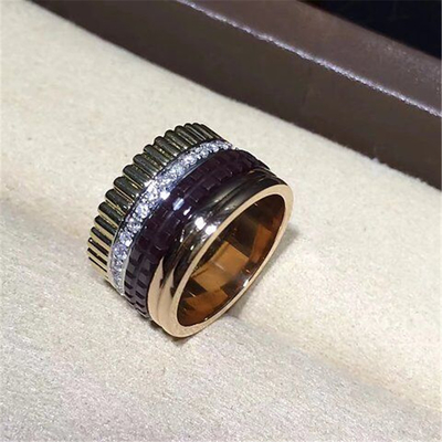 China Jewelry factory in Shenzhen, China Br wide ring 18k white gold yellow gold rose gold diamond ring supplier