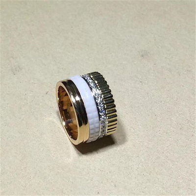 China Jewelry factory in Shenzhen, China Br wide ring 18k white gold yellow gold rose gold diamond ring supplier