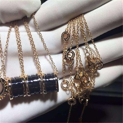 China B Luxury jewelry factory high-quality necklace 18k gold white gold yellow gold rose gold Black ceramic inlay necklace supplier