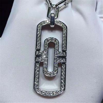 China BLuxury jewelry factory high-qualit Parentesi necklace, 18K gold material, decorated with full diamond. Length 50-70 cm. supplier