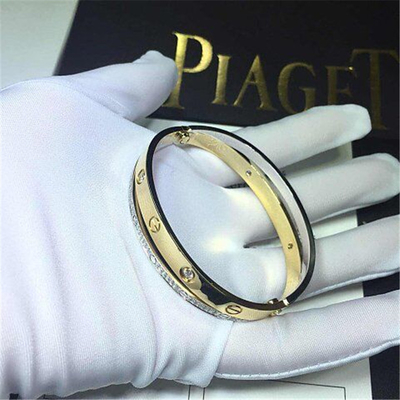China C love bracelet 18k gold  white gold yellow gold rose gold diamond bracelet  Jewelry factory in Shenzhen, China supplier