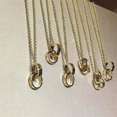 China C  double ring necklace  18k gold  white gold yellow gold rose gold bracelet  Jewelry factory in Shenzhen, China supplier