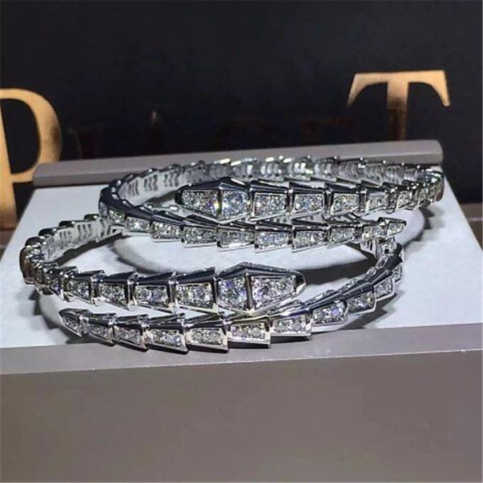 Real low price and high quality jewels diamond snake Bracelet 18k gold