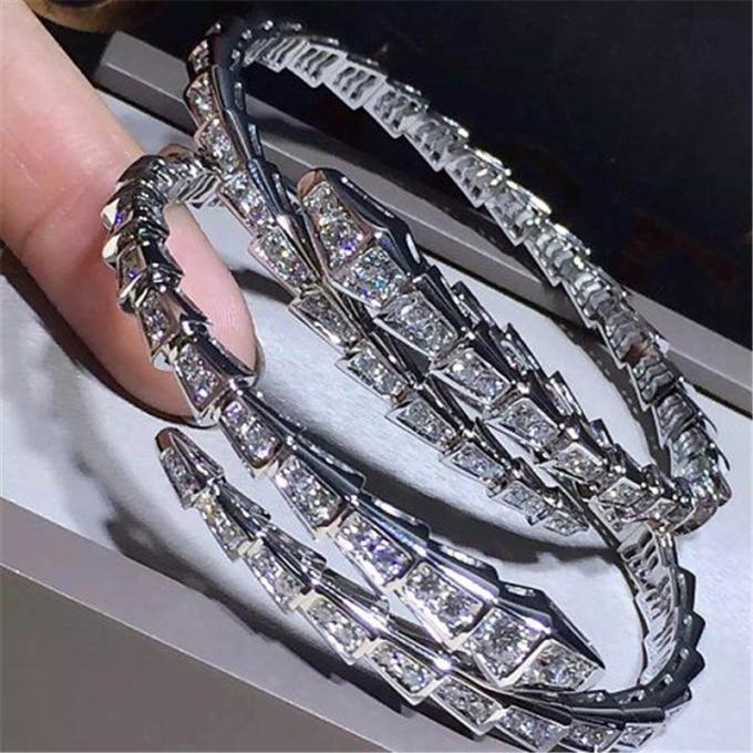 Real low price and high quality jewels diamond snake Bracelet 18k gold