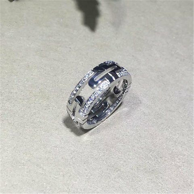 China Luxury jewe factory parentesi series ring 18k white gold yellow gold rose gold diamond  ring supplier