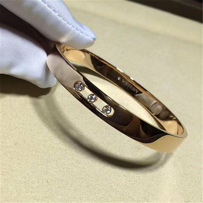 Luxury jewelry Messika Three drill sliding bracelet 18k white gold yellow gold rose gold diamond bracelet