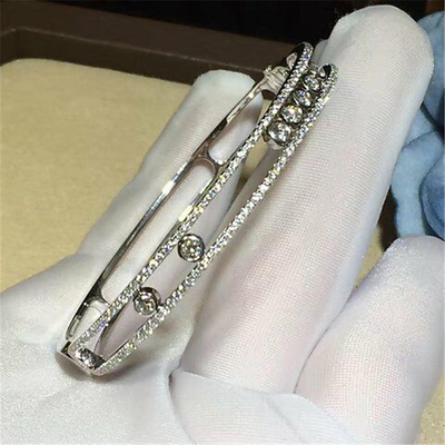 China Luxury jewelry Messika 7 drill sliding bracelet 18k white gold yellow gold rose gold diamond bracelet supplier