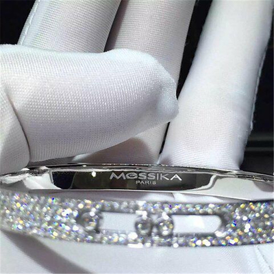 China Luxury jewelry Mk Drill 3 full drill sliding bracelets 18k white gold yellow gold rose gold diamond bracelet supplier