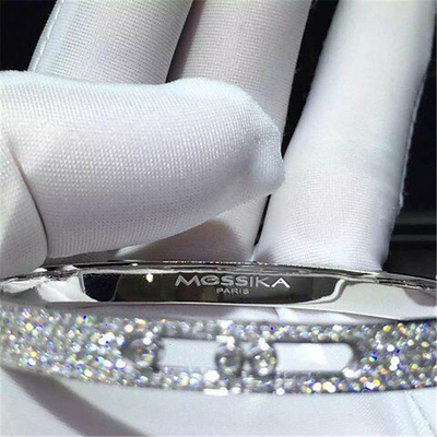 Luxury jewelry Mk Drill 3 full drill sliding bracelets 18k white gold yellow gold rose gold diamond bracelet