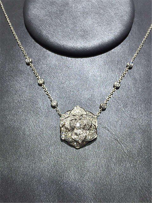 China Luxury jewe factory gold diamond  Necklace 18k gold  white gold yellow gold rose gold diamond Necklace supplier