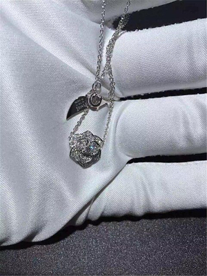 Luxury jewe factory Rose diamond  Necklace 18k gold  white gold yellow gold rose gold diamond Necklace