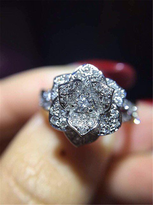 Luxury jewe factory Rose ring 18k gold  white gold yellow gold rose gold diamond ring G34UR800
