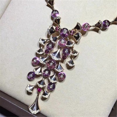 China Real low price and high quality jewels B necklace 18k gold white gold yellow gold rose gold  diamond  necklace supplier