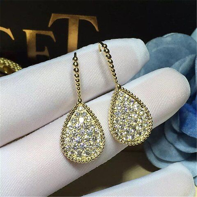 China Jewelry factory in Shenzhen, China Bn Diamond Earrings 18k white gold yellow gold rose gold Diamond Earrings supplier