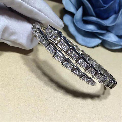 China Real low price and high quality jewels diamond snake Bracelet 18k gold white gold yellow gold rose gold diamond Bracelet supplier