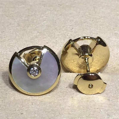 China C Amulette errings 18k gold  white gold yellow gold rose gold diamond earring  Jewelry factory in Shenzhen, China supplier