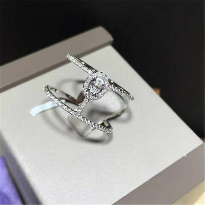 Luxury jewelry Luxury Jewelry Double circle  ring material 18k white gold yellow gold rose gold diamond ring