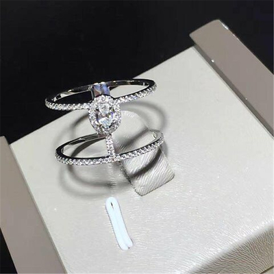 Luxury jewelry Luxury Jewelry Double circle  ring material 18k white gold yellow gold rose gold diamond ring