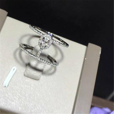 Luxury jewelry Luxury Jewelry Double circle  ring material 18k white gold yellow gold rose gold diamond ring