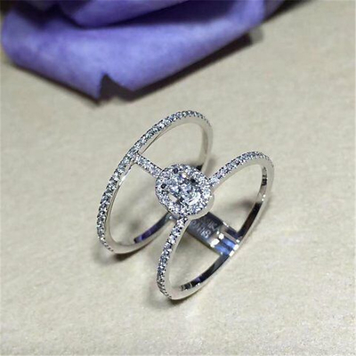 Luxury jewelry Luxury Jewelry Double circle  ring material 18k white gold yellow gold rose gold diamond ring