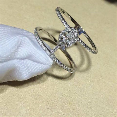 Luxury jewelry Luxury Jewelry Double circle  ring material 18k white gold yellow gold rose gold diamond ring