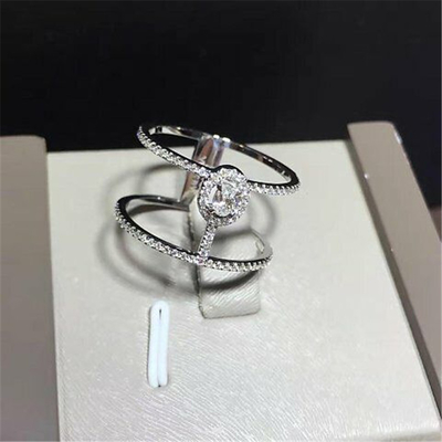 Luxury jewelry Luxury Jewelry Double circle  ring material 18k white gold yellow gold rose gold diamond ring