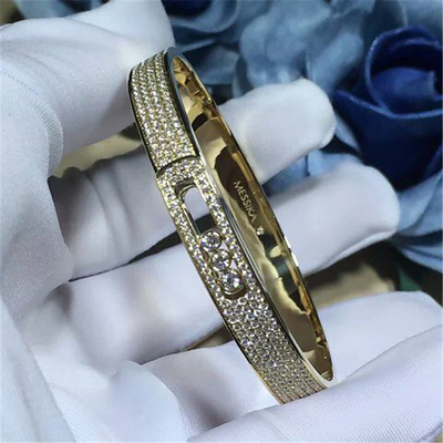 Luxury jewelry Mk Drill 3 full drill sliding bracelets 18k white gold yellow gold rose gold diamond bracelet