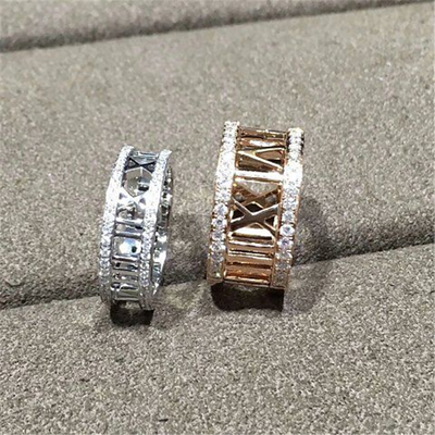 Luxury jewe factory number ring 18k gold white gold yellow gold rose gold diamond  ring