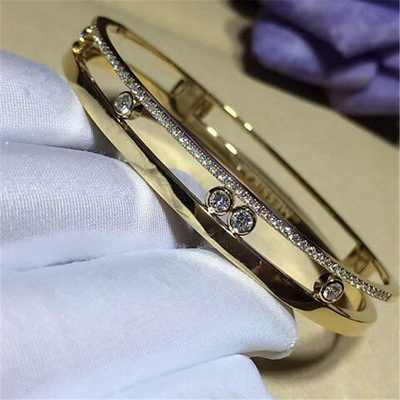 Jewelry factory in Shenzhen, China Luxury Jewelry Symbolize love  bracelet 18k gold  5 diamond sliding Bracelets