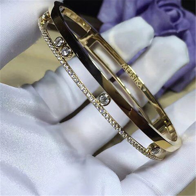 Jewelry factory in Shenzhen, China Luxury Jewelry Symbolize love  bracelet 18k gold  5 diamond sliding Bracelets
