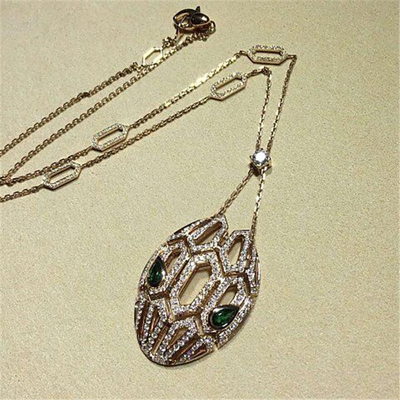 Bi snake Necklace 18k gold white gold yellow gold rose gold  diamond  necklace Jewelry factory in Shenzhen, China