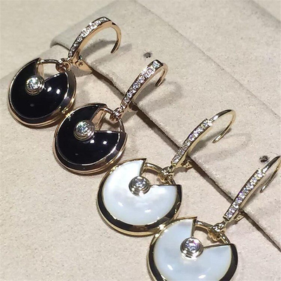 C Amulette errings 18k gold  white gold yellow gold rose gold diamond earring  Jewelry factory in Shenzhen, China